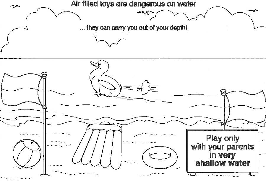 Air filled toys are dangerous on water... they can carry you out of your depth